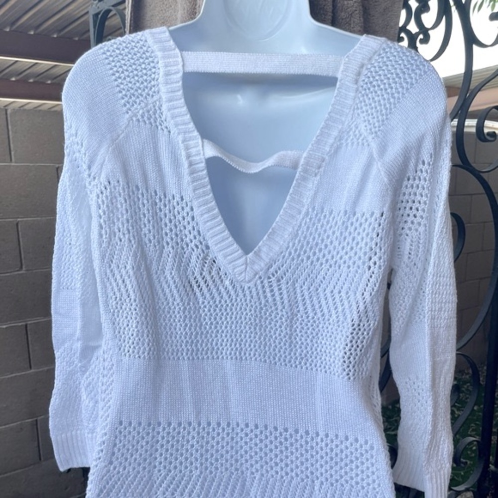 Cache Open Weave See Through Deep V Front & Back … - image 4